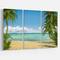 Designart - Palms at Caribbean Beach - Seashore Photo Canvas Art Print